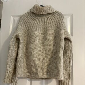 Madewell Textured Grey Turtleneck Sweater
